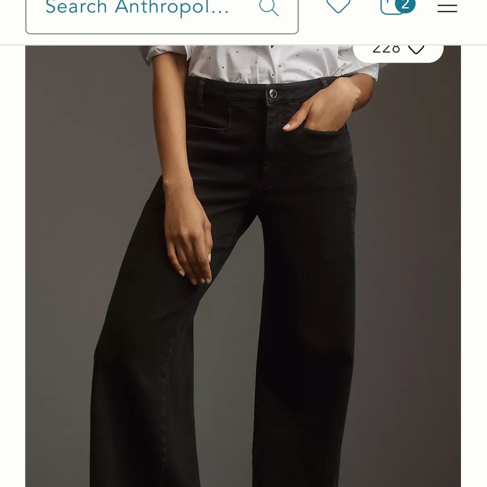 MAEVE wide leg, low rise trouser jean from Anthropologie. New with tags
